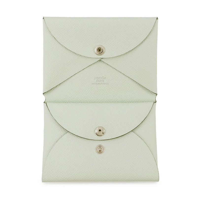 エルメス コインケース カルヴィ デュオ ヴェールフィズ/シルバー金具 エプソン W刻印 財布