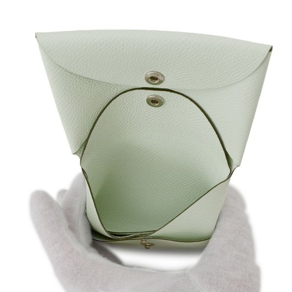 エルメス コインケース カルヴィ デュオ ヴェールフィズ/シルバー金具 エプソン W刻印 財布