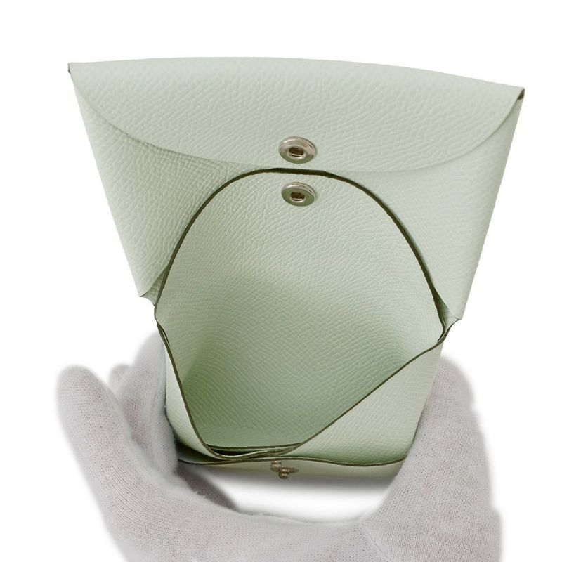 エルメス コインケース カルヴィ デュオ ヴェールフィズ/シルバー金具 エプソン W刻印 財布