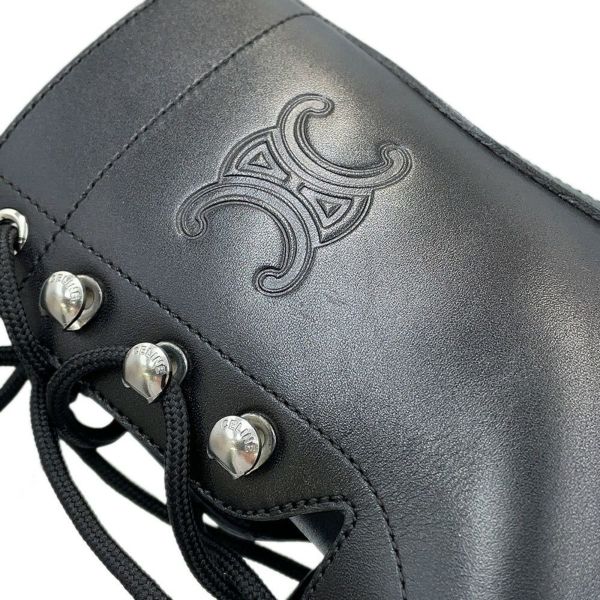 セリーヌ ブーツ トリオンフレンジャー ミッドレースアップブーツ レディースサイズ36 357583579C CELINE 靴 黒