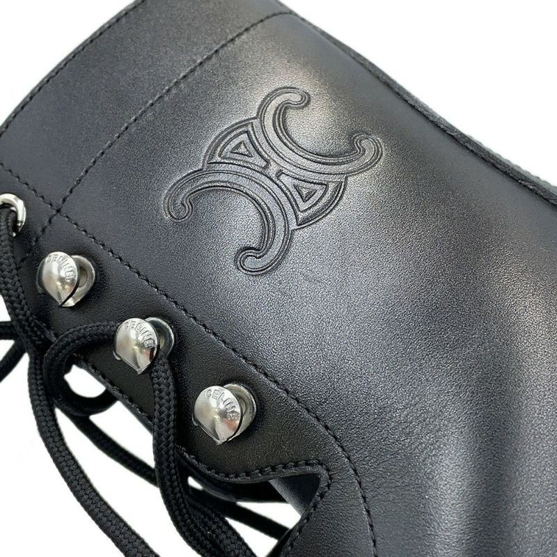 セリーヌ ブーツ トリオンフレンジャー ミッドレースアップブーツ レディースサイズ36 357583579C CELINE 靴 黒