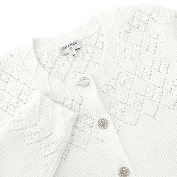 シャネル カーディガン ココマーク コットン レディースサイズ38 P79194 CHANEL 白