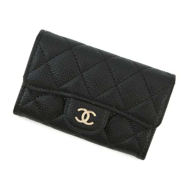シャネル カードケース マトラッセ クラシックカードケース ココマーク キャビアスキン AP0214 CHANEL 名刺入れ 黒