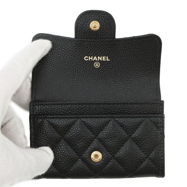 シャネル カードケース マトラッセ クラシックカードケース ココマーク キャビアスキン AP0214 CHANEL 名刺入れ 黒