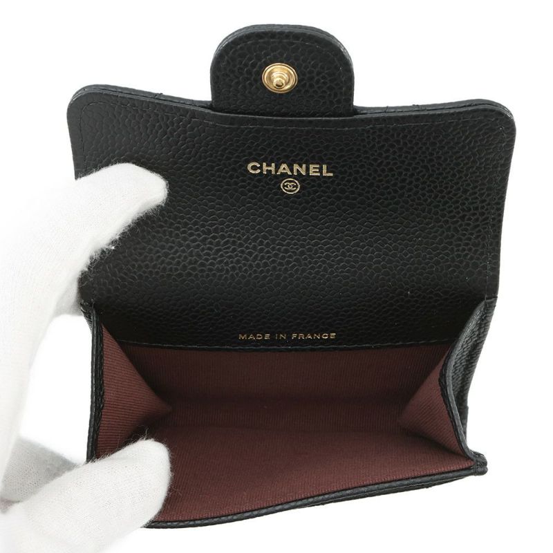 シャネル カードケース マトラッセ クラシックカードケース ココマーク キャビアスキン AP0214 CHANEL 名刺入れ 黒