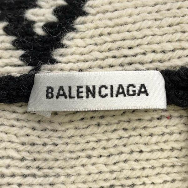 バレンシアガ ニット帽 ロゴ ウール BALENCIAGA ニットキャップ 帽子 黒 白