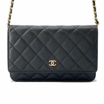 シャネル チェーンウォレット ココマーク マトラッセ フォンケース キャビアスキン AP3876 CHANEL 黒 |  中古・新品ブランド販売ギャラリーレア公式通販