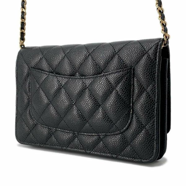 シャネル チェーンウォレット クラシック マトラッセ ココマーク キャビアスキン AP0250 CHANEL 財布 黒