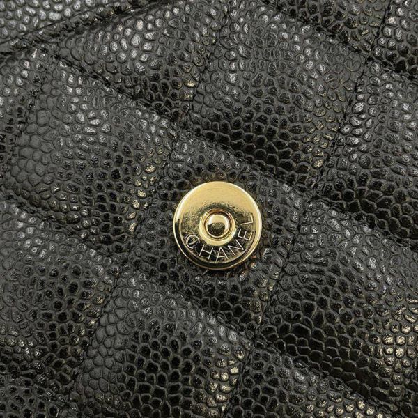 シャネル チェーンウォレット クラシック マトラッセ ココマーク キャビアスキン AP0250 CHANEL 財布 黒