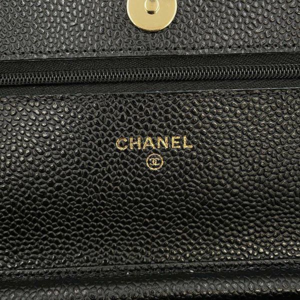 シャネル チェーンウォレット クラシック マトラッセ ココマーク キャビアスキン AP0250 CHANEL 財布 黒