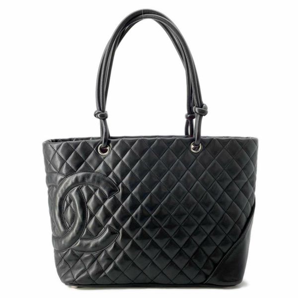 シャネル トートバッグ カンボンライン ラージトート ココマーク レザー A25169 CHANEL バッグ ショルダーバッグ 黒