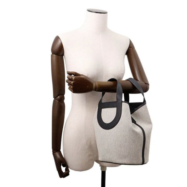 エルメス トートバッグ インザループ 23 エクリュ/ブラック/シルバー金具 トワルアッシュ/スイフト K刻印 黒