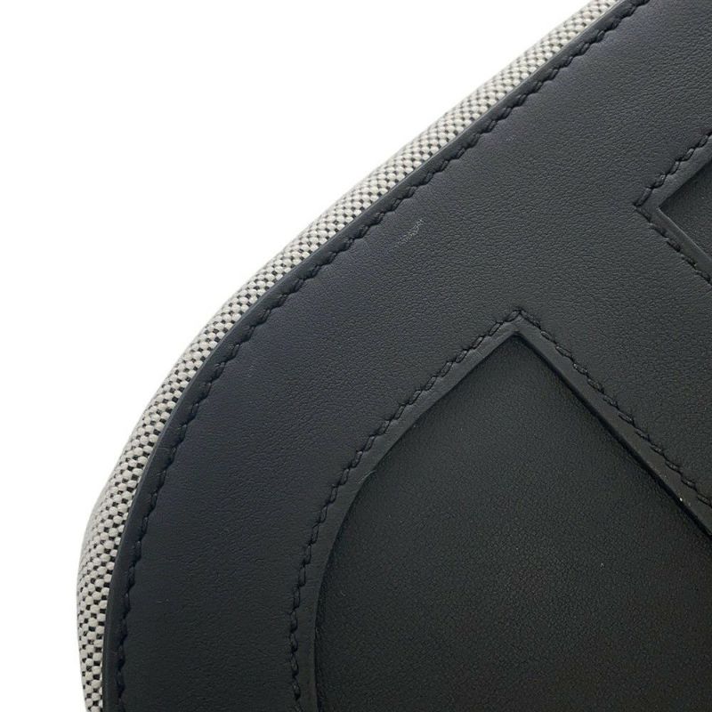 エルメス トートバッグ インザループ 23 エクリュ/ブラック/シルバー金具 トワルアッシュ/スイフト K刻印 黒