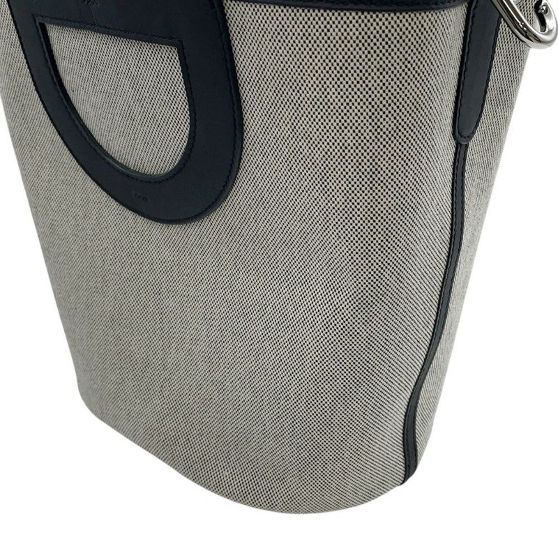 エルメス トートバッグ インザループ 23 エクリュ/ブラック/シルバー金具 トワルアッシュ/スイフト K刻印 黒