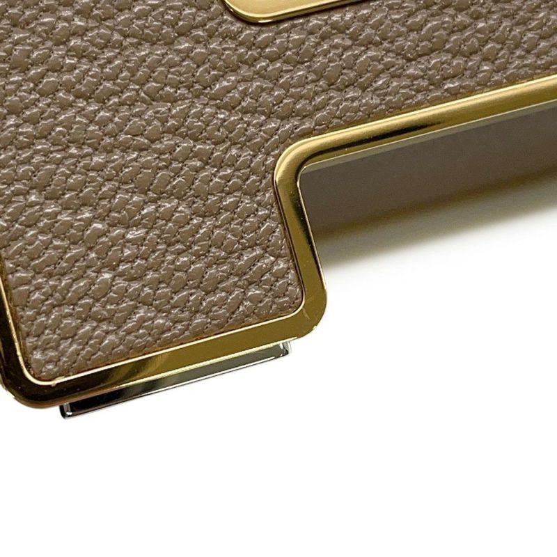 エルメス ショルダーバッグ ゲタ エトゥープ/ゴールド金具 シェブルミゾル B刻印 HERMES バッグ