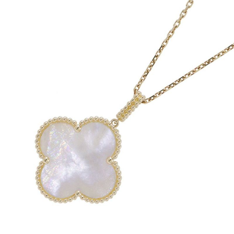 ヴァンクリ ネックレス マジック アルハンブラ ロングネックレス 1モチーフ マザーオブパール K18YGイエローゴールド VCARO49L00