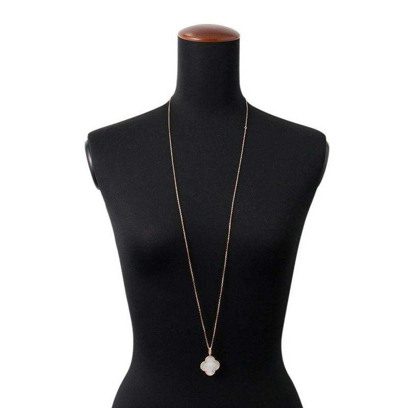 ヴァンクリ ネックレス マジック アルハンブラ ロングネックレス 1モチーフ マザーオブパール K18YGイエローゴールド VCARO49L00