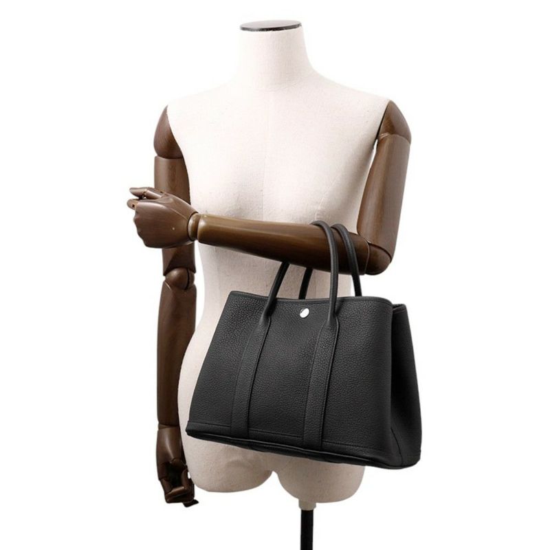 エルメス トートバッグ ガーデンパーティTPM ブラック/シルバー金具 ネゴンダ K刻印 黒