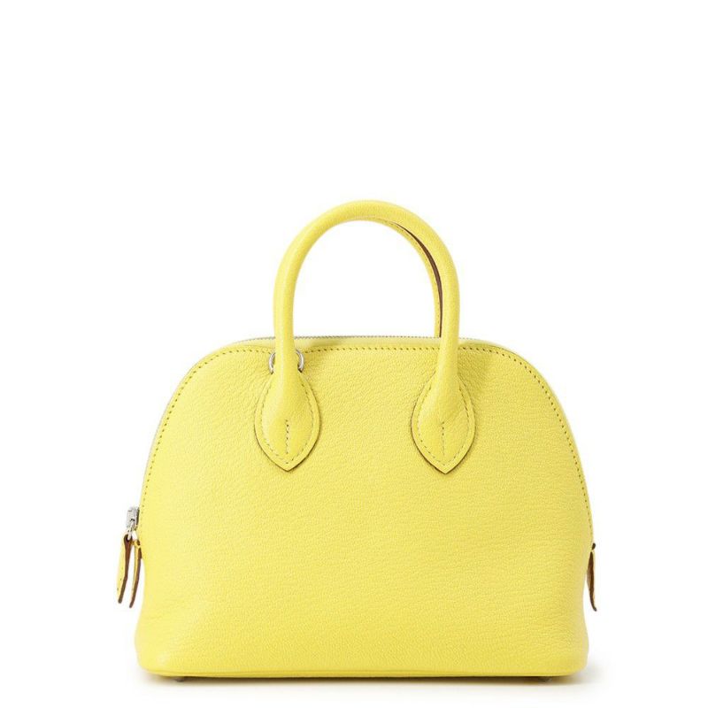 エルメス ボリード1923 ミニ ライム/シルバー金具 シェブルミゾル U刻印 HERMES 2wayショルダー