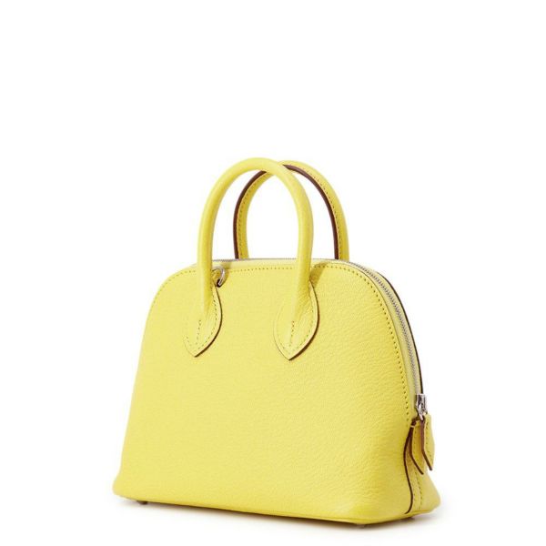 エルメス ボリード1923 ミニ ライム/シルバー金具 シェブルミゾル U刻印 HERMES 2wayショルダー