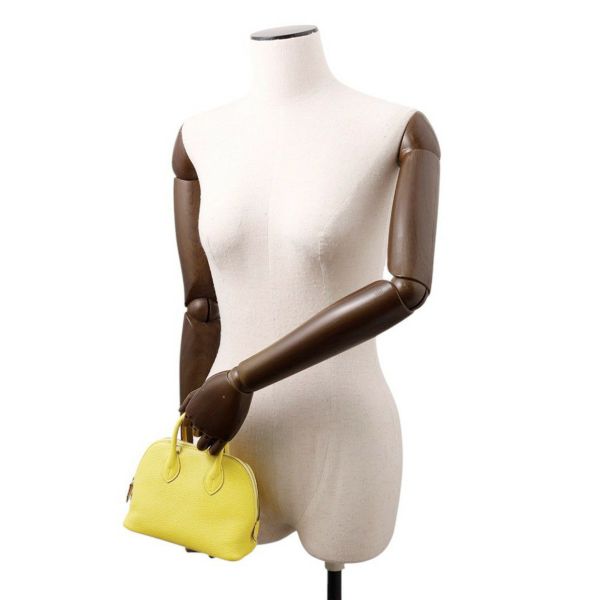 エルメス ボリード1923 ミニ ライム/シルバー金具 シェブルミゾル U刻印 HERMES 2wayショルダー