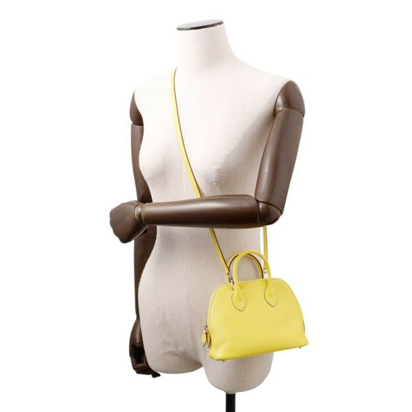 エルメス ボリード1923 ミニ ライム/シルバー金具 シェブルミゾル U刻印 HERMES 2wayショルダー