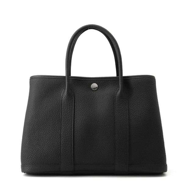 エルメス トートバッグ ガーデンパーティTPM ブラック/シルバー金具 ネゴンダ K刻印 黒