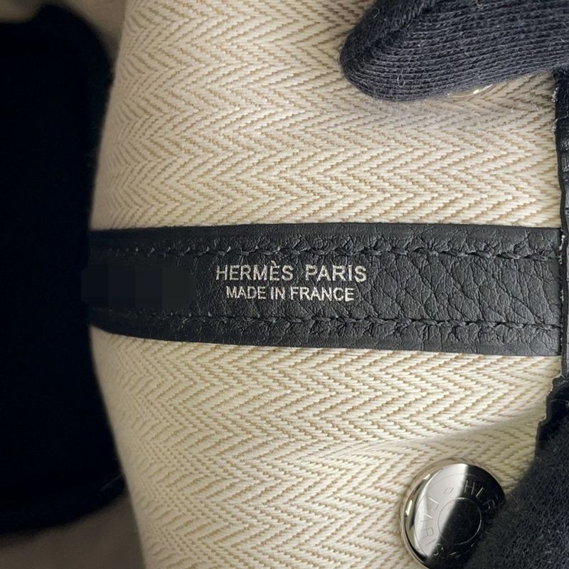 エルメス トートバッグ ガーデンパーティTPM ブラック/シルバー金具 ネゴンダ K刻印 黒