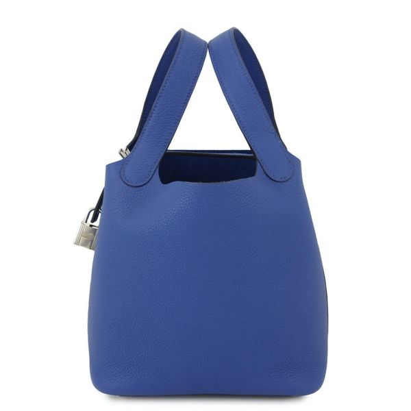 エルメス ハンドバッグ ピコタンロックPM ブルーフランス/シルバー金具 トリヨンモーリス Z刻印