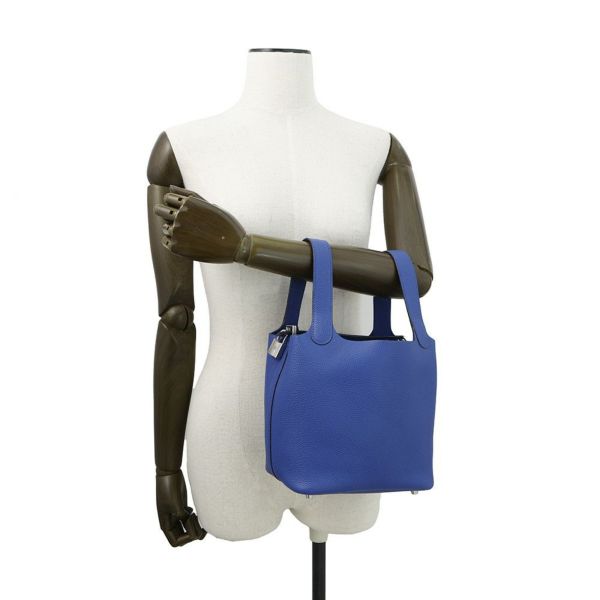 エルメス ハンドバッグ ピコタンロックPM ブルーフランス/シルバー金具 トリヨンモーリス Z刻印