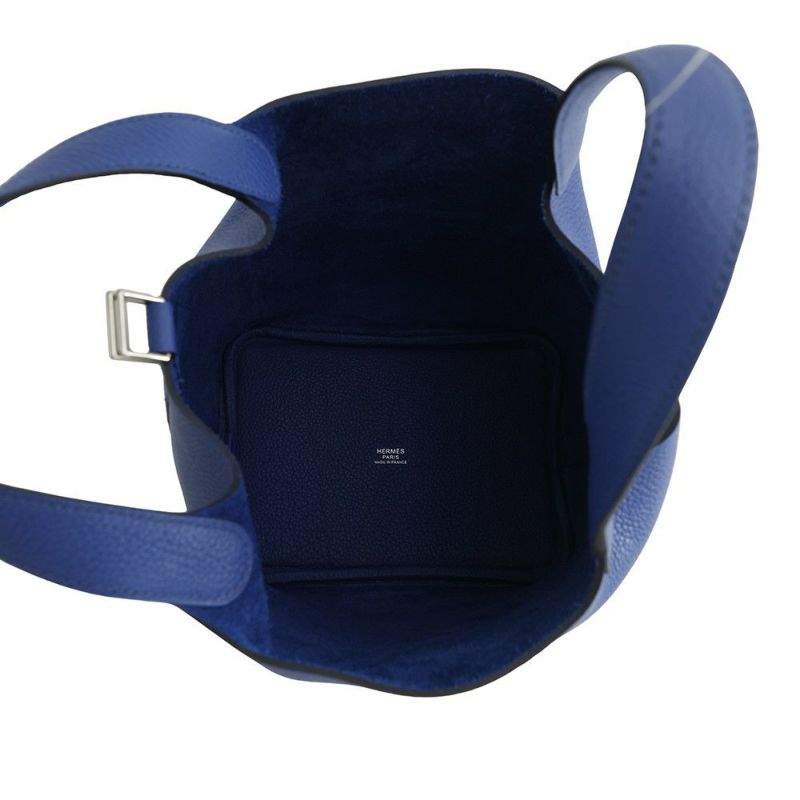 エルメス ハンドバッグ ピコタンロックPM ブルーフランス/シルバー金具 トリヨンモーリス Z刻印