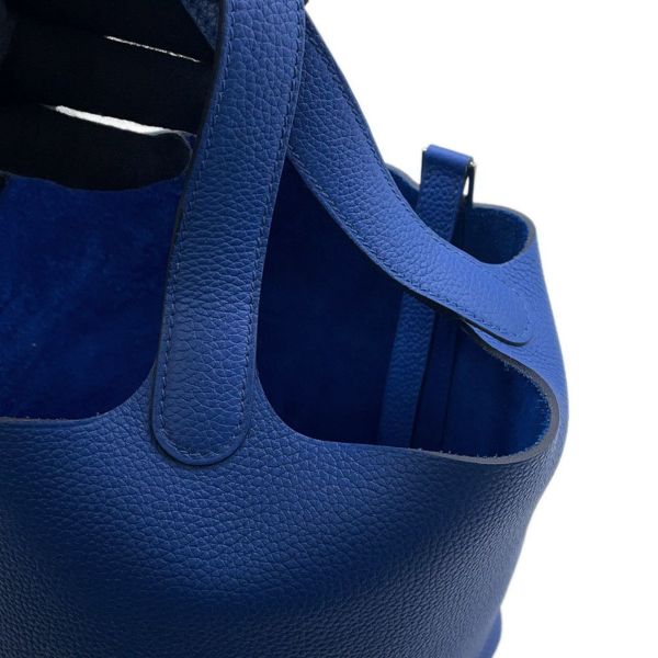 エルメス ハンドバッグ ピコタンロックPM ブルーフランス/シルバー金具 トリヨンモーリス Z刻印