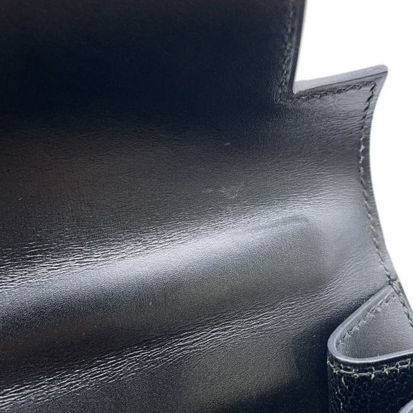 エルメス ハンドバッグ ケリー32 外縫い ブラック/ゴールド金具 ボックスカーフ □C刻印 2wayショルダー 黒