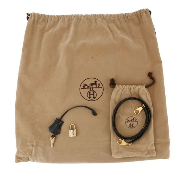 エルメス ハンドバッグ ケリー32 外縫い ブラック/ゴールド金具 ボックスカーフ □C刻印 2wayショルダー 黒