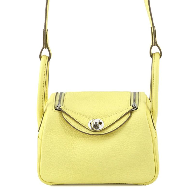 エルメス リンディ ミニ リモンチェッロ/シルバー金具 トリヨンクレマンス B刻印 2wayショルダー