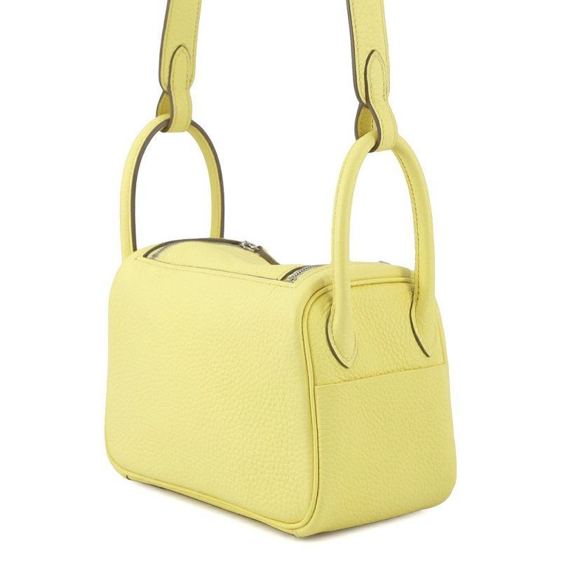 エルメス リンディ ミニ リモンチェッロ/シルバー金具 トリヨンクレマンス B刻印 2wayショルダー