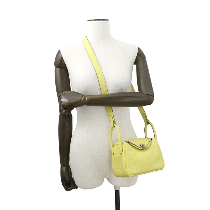 エルメス リンディ ミニ リモンチェッロ/シルバー金具 トリヨンクレマンス B刻印 2wayショルダー