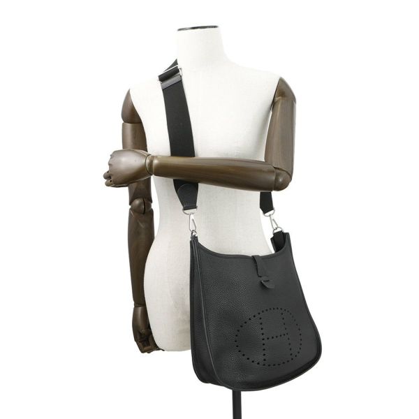 エルメス ショルダーバッグ エブリン3 PM ブラック/シルバー金具 トリヨンクレマンス C刻印 黒