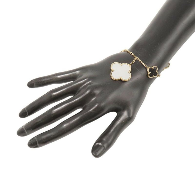 ヴァンクリーフ＆アーペル マジック アルハンブラ 5モチーフ ホワイト&グレー マザーオブパール/オニキス K18YG VCARD78700