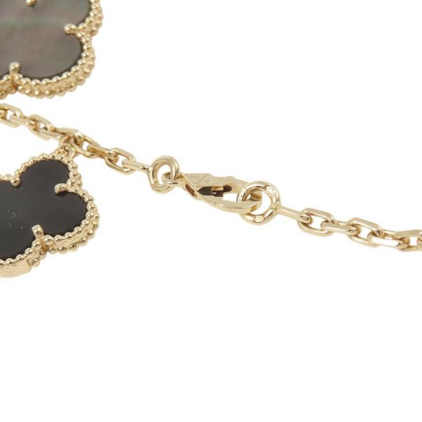 ヴァンクリーフ＆アーペル マジック アルハンブラ 5モチーフ ホワイト&グレー マザーオブパール/オニキス K18YG VCARD78700