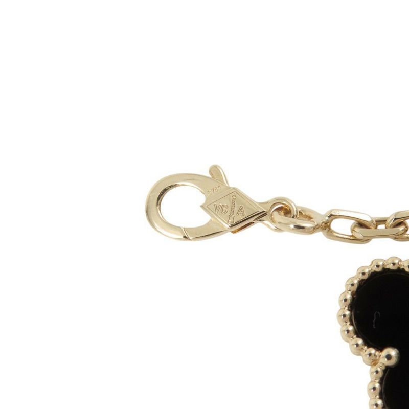 ヴァンクリーフ＆アーペル マジック アルハンブラ 5モチーフ ホワイト&グレー マザーオブパール/オニキス K18YG VCARD78700