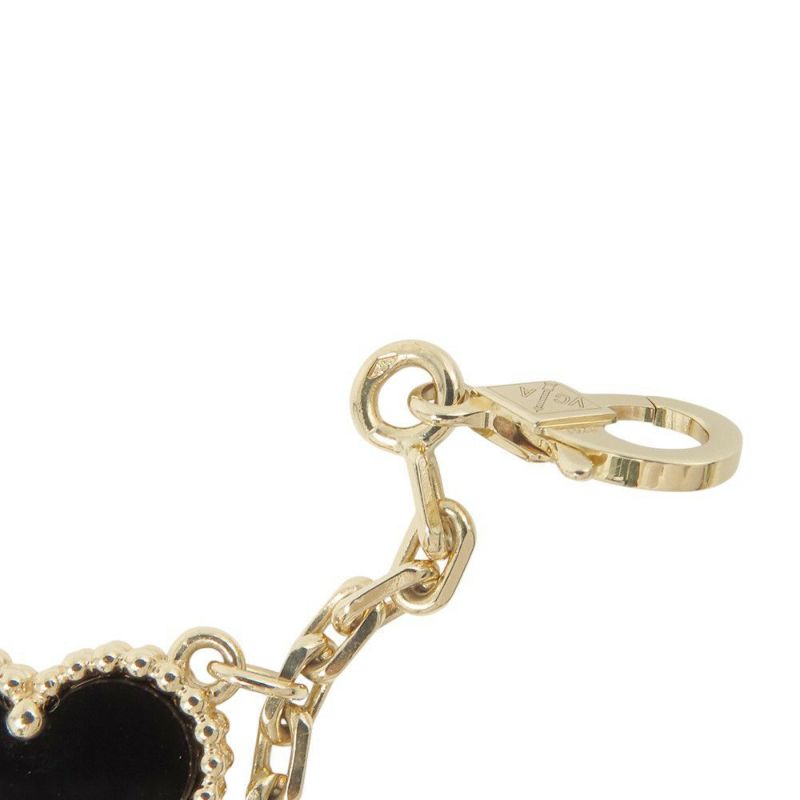 ヴァンクリーフ＆アーペル マジック アルハンブラ 5モチーフ ホワイト&グレー マザーオブパール/オニキス K18YG VCARD78700