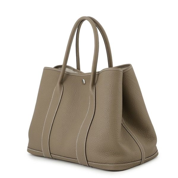 エルメス トートバッグ ガーデンパーティPM エトゥープ/シルバー金具 ネゴンダ W刻印