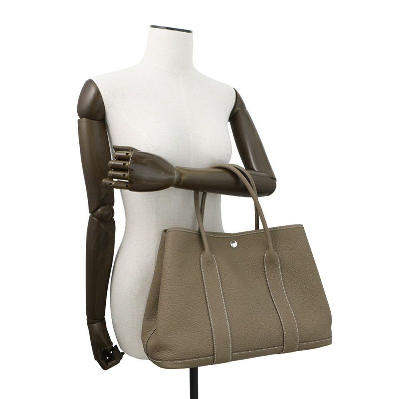 エルメス トートバッグ ガーデンパーティPM エトゥープ/シルバー金具 ネゴンダ W刻印