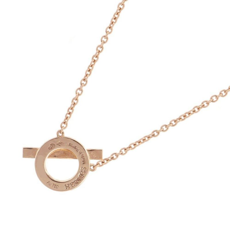 エルメス ネックレス フィネス ペンダント ダイヤモンド 17P 計0.46ct K18PGピンクゴールド HERMES ジュエリー
