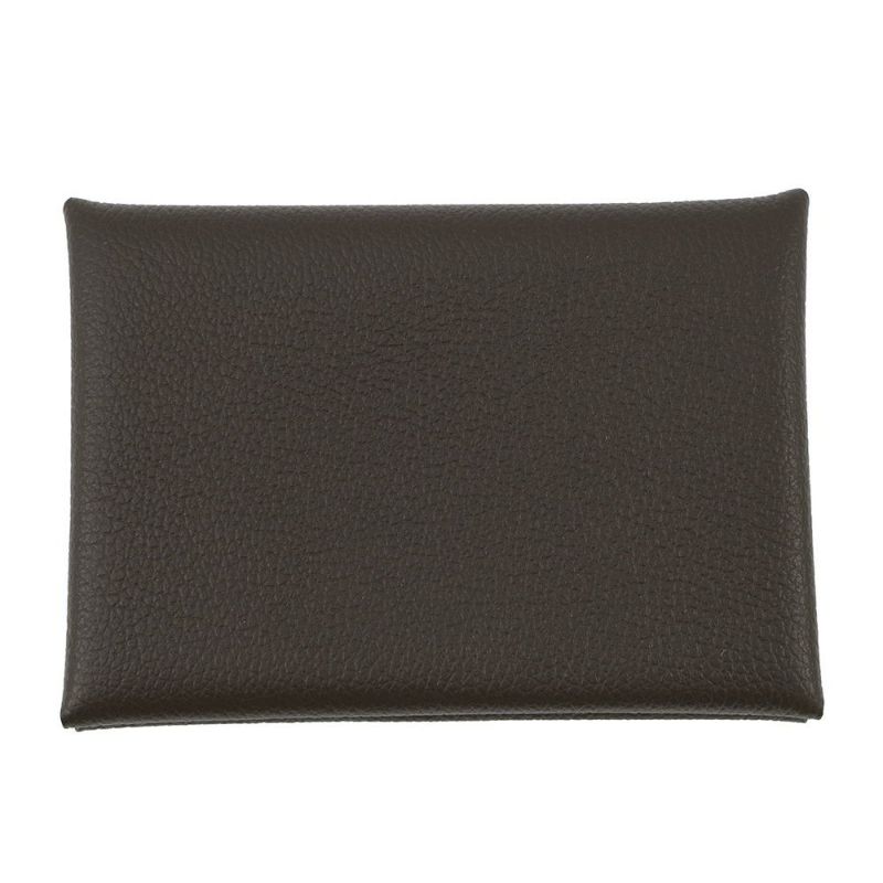 エルメス コインケース カルヴィ デュオ モカ/シルバー金具 エバーカラー B刻印 HERMES 財布