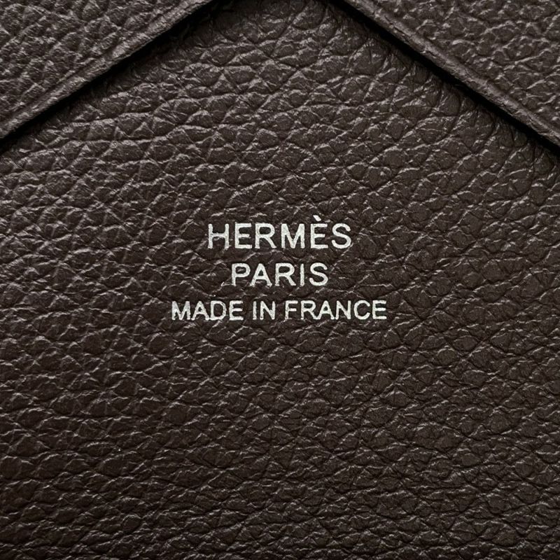 エルメス コインケース カルヴィ デュオ モカ/シルバー金具 エバーカラー B刻印 HERMES 財布