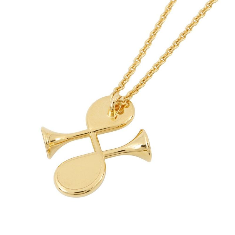 エルメス ネックレス コル H ブラック/ゴールド金具 HERMES アクセサリー 黒