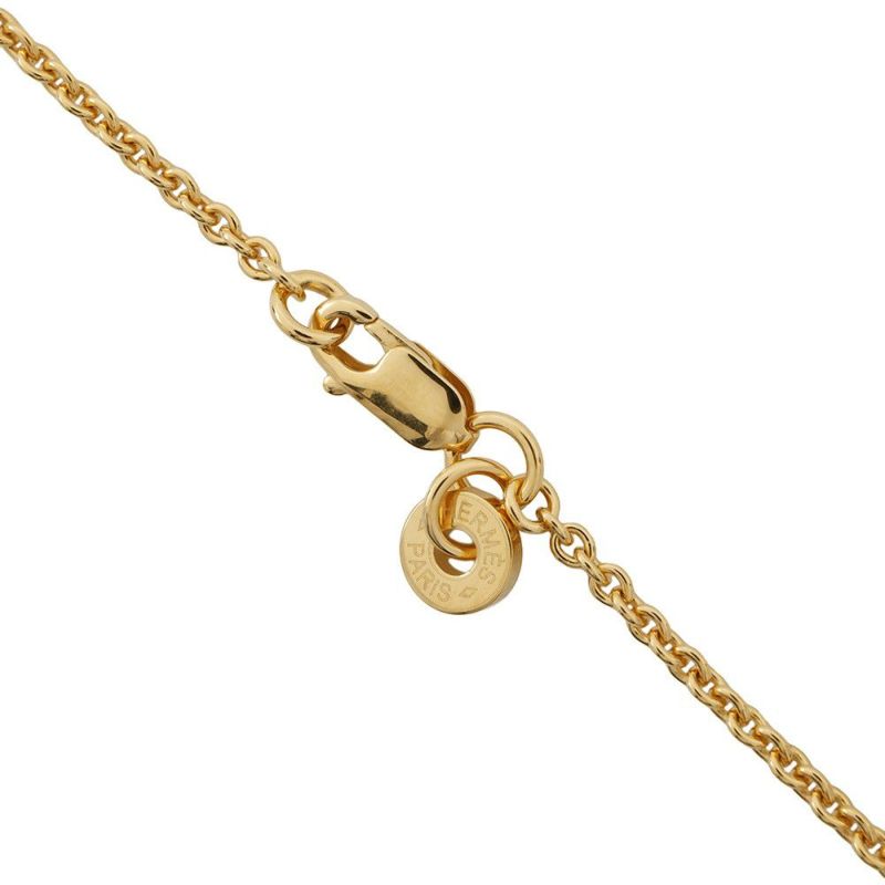 エルメス ネックレス コル H ブラック/ゴールド金具 HERMES アクセサリー 黒