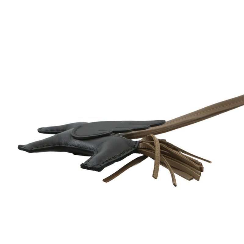 エルメス バッグチャーム ロデオPM ペガサス ブラック/エトゥープ ラムスキン W刻印 黒